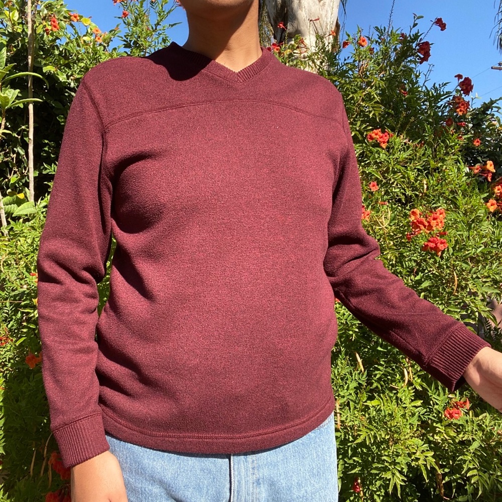 burgundy sweater